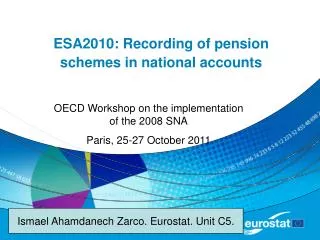 ESA2010: Recording of pension schemes in national accounts
