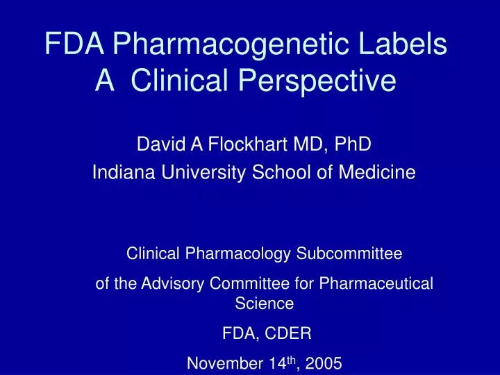 fda pharmacogenetic labels a clinical perspective