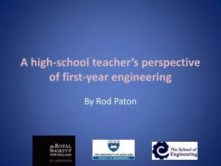 A high-school teacher’s perspective of first-year engineering