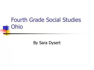 Fourth Grade Social Studies Ohio