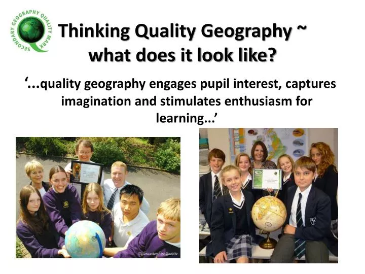 thinking quality geography what does it look like