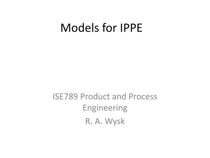 models for ippe
