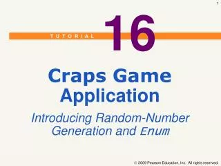 Craps Game Application Introducing Random-Number Generation and Enum