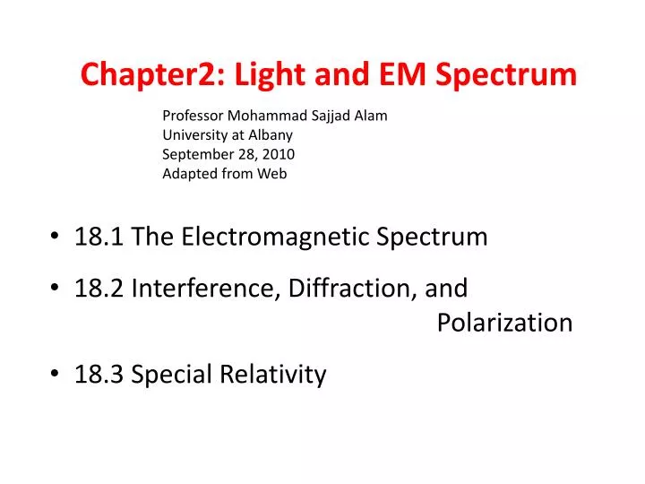 chapter2 light and em spectrum