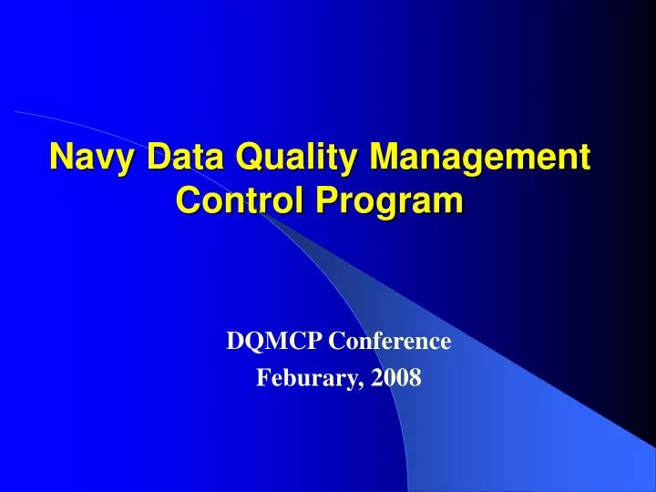 navy data quality management control program