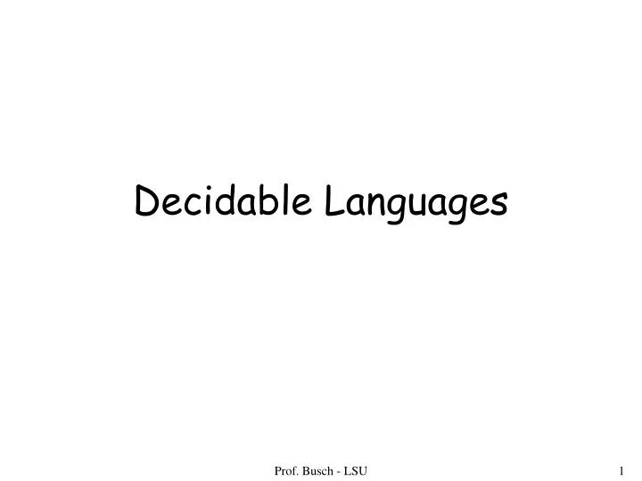 decidable languages