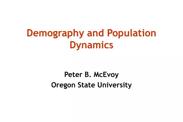 demography and population dynamics