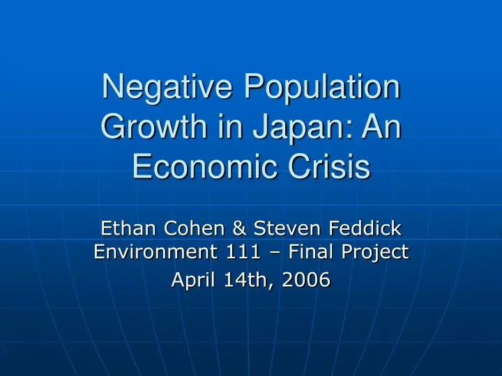 negative population growth in japan an economic crisis