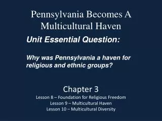 Pennsylvania Becomes A Multicultural Haven