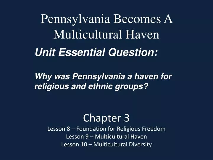 pennsylvania becomes a multicultural haven