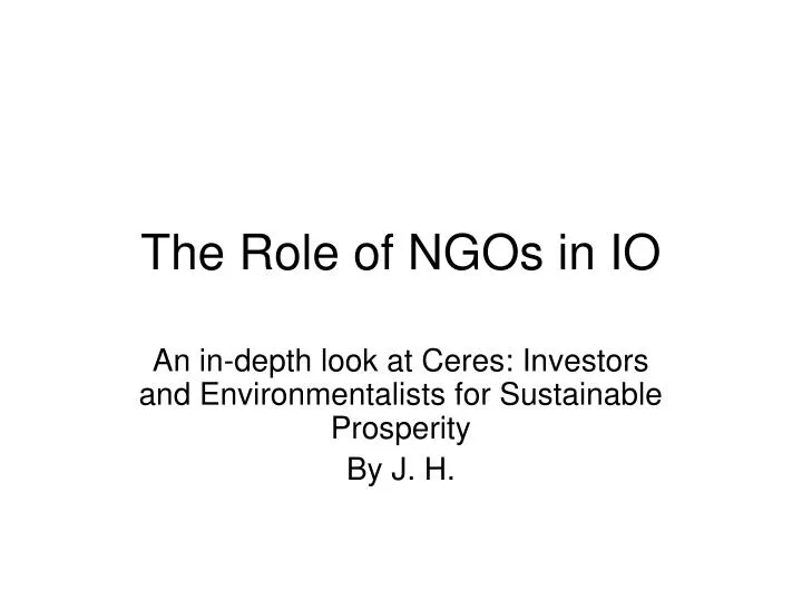 the role of ngos in io