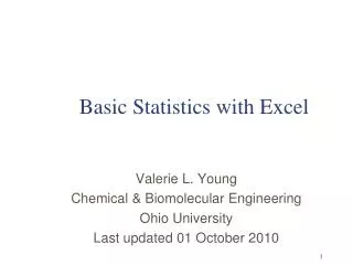 Basic Statistics with Excel