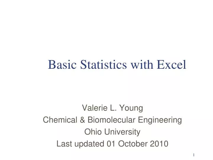 basic statistics with excel