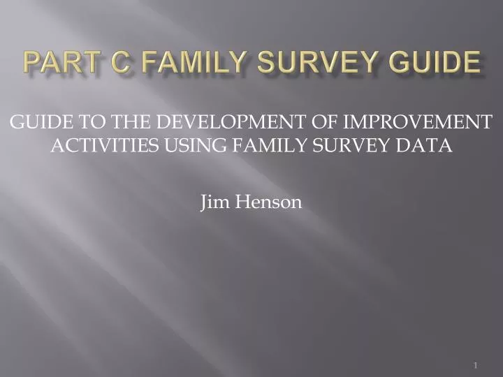 part c family survey guide