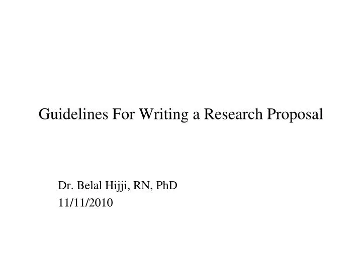 guidelines for writing a research proposal