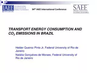TRANSPORT ENERGY CONSUMPTION AND CO 2 EMISSIONS IN BRAZIL