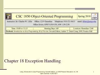 Chapter 18 Exception Handling