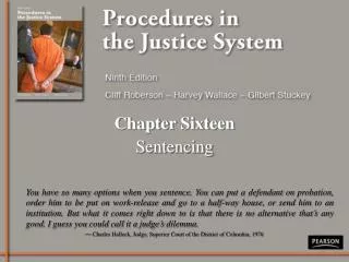 Chapter Sixteen Sentencing