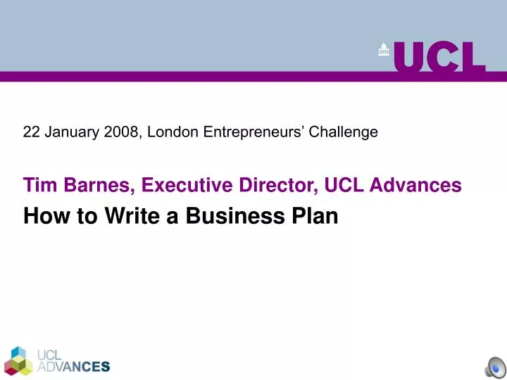 22 january 2008 london entrepreneurs challenge