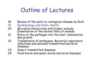 Outline of Lectures