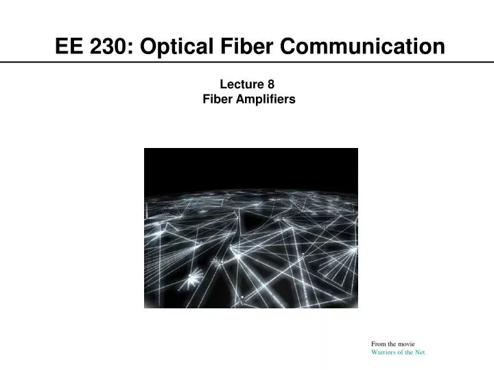 ee 230 optical fiber communication