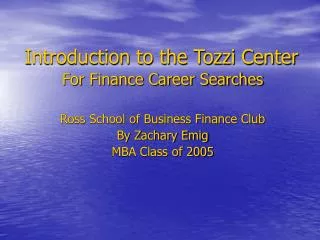 Tozzi Center