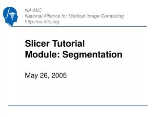 Slicer Tutorial Module: Segmentation