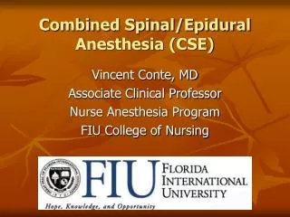 Combined Spinal/Epidural Anesthesia (CSE)