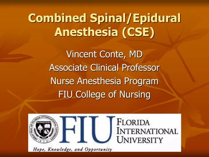 combined spinal epidural anesthesia cse