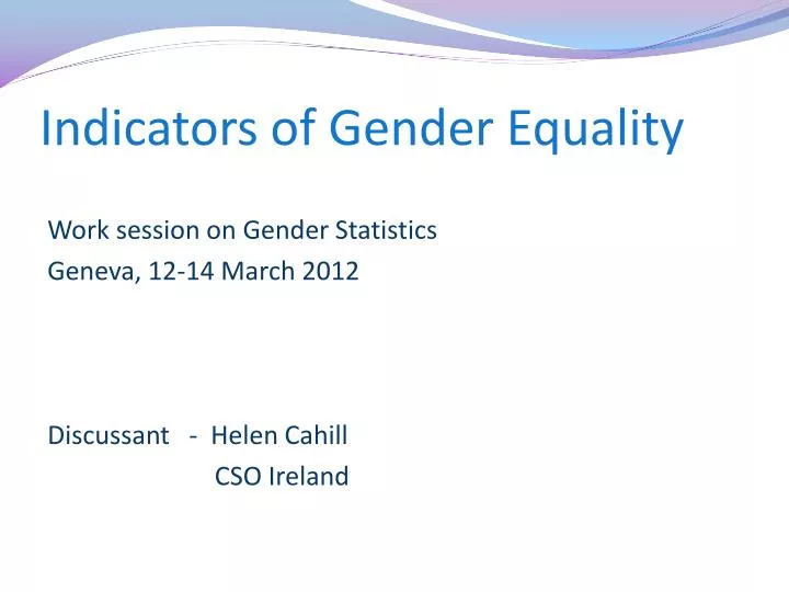 indicators of gender equality