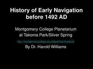 History of Early Navigation before 1492 AD