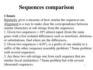 Sequences comparison