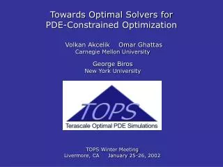 Towards Optimal Solvers for PDE-Constrained Optimization