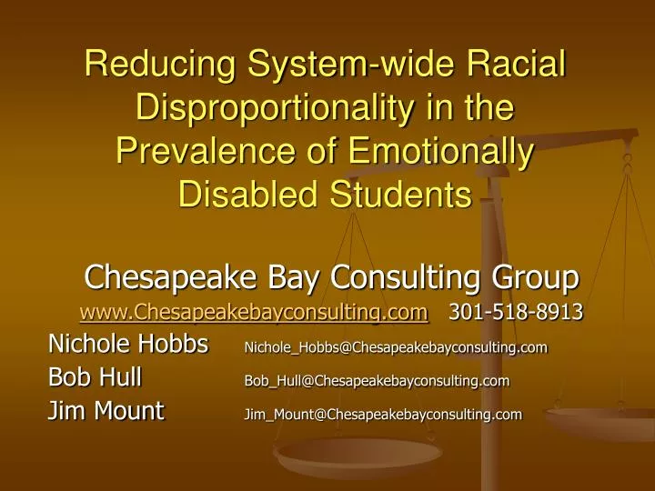 reducing system wide racial disproportionality in the prevalence of emotionally disabled students