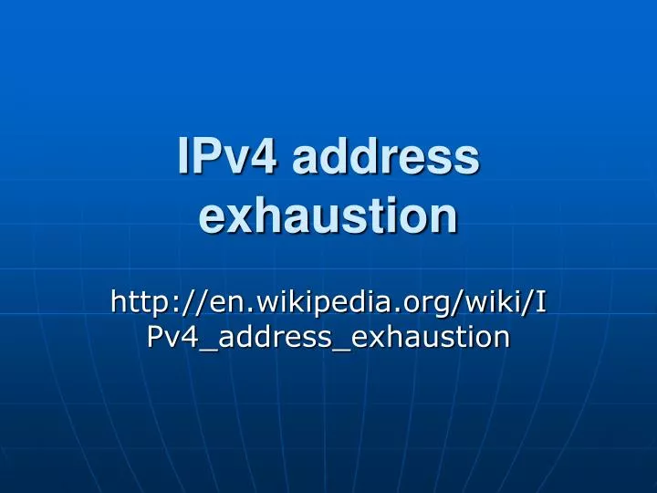 ipv4 address exhaustion