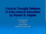Cultural Thought Patterns in Inter-cultural Education by Robert B. Kaplan - slide 1