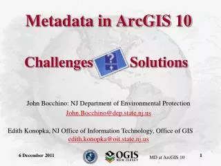 Metadata in ArcGIS 10