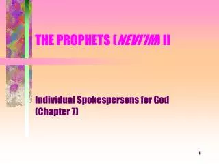 THE PROPHETS ( NEVI’IM ) II