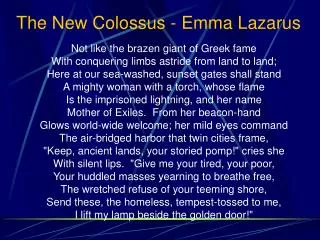 The New Colossus - Emma Lazarus