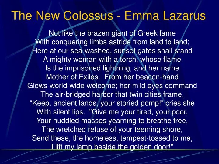 the new colossus emma lazarus