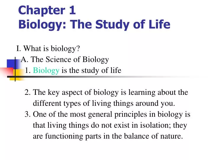 chapter 1 biology the study of life