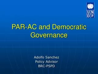 PAR-AC and Democratic Governance