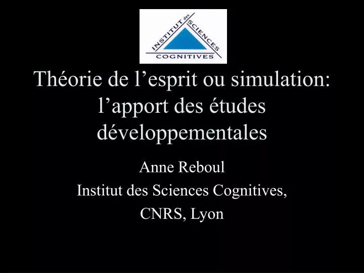 th orie de l esprit ou simulation l apport des tudes d veloppementales