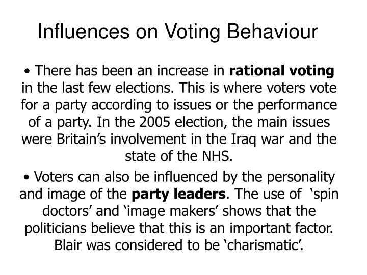 influences on voting behaviour