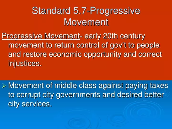 standard 5 7 progressive movement