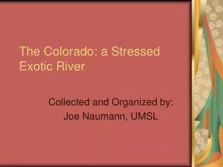 The Colorado: a Stressed Exotic River