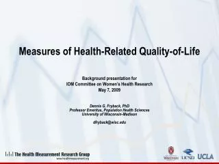 Measures of Health-Related Quality-of-Life