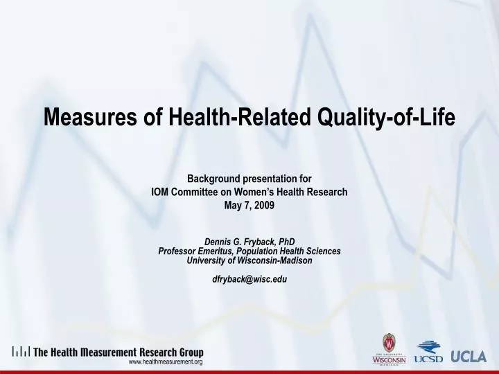 measures of health related quality of life