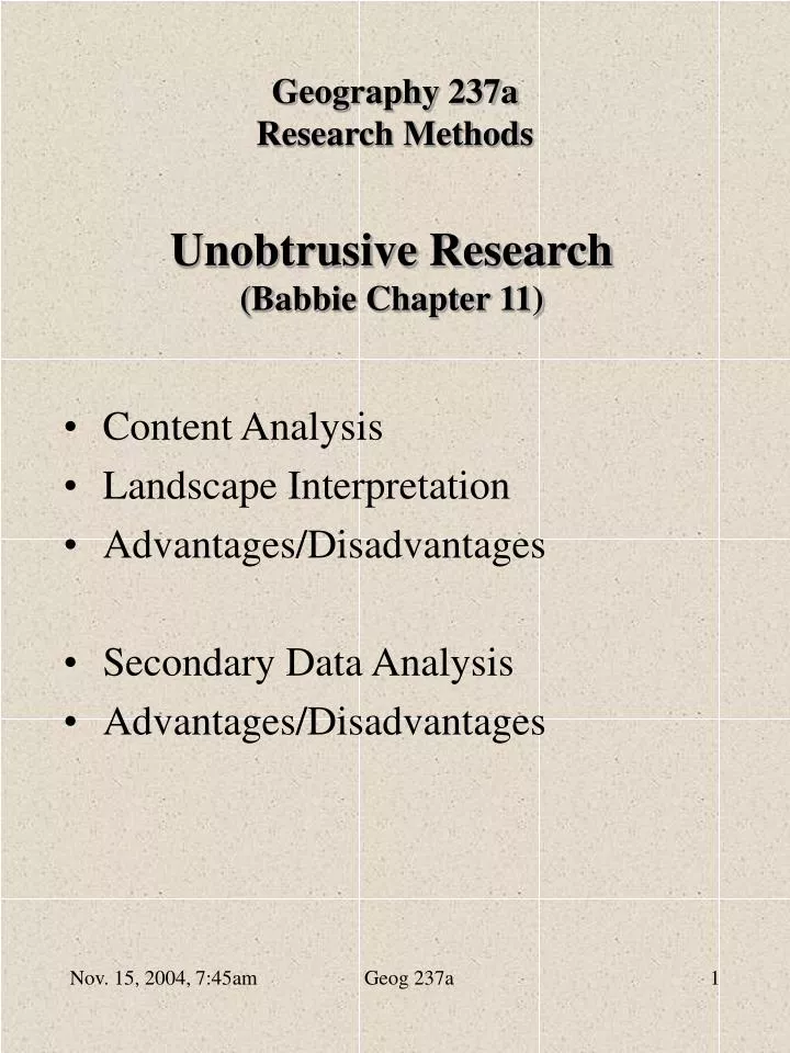 unobtrusive research babbie chapter 11