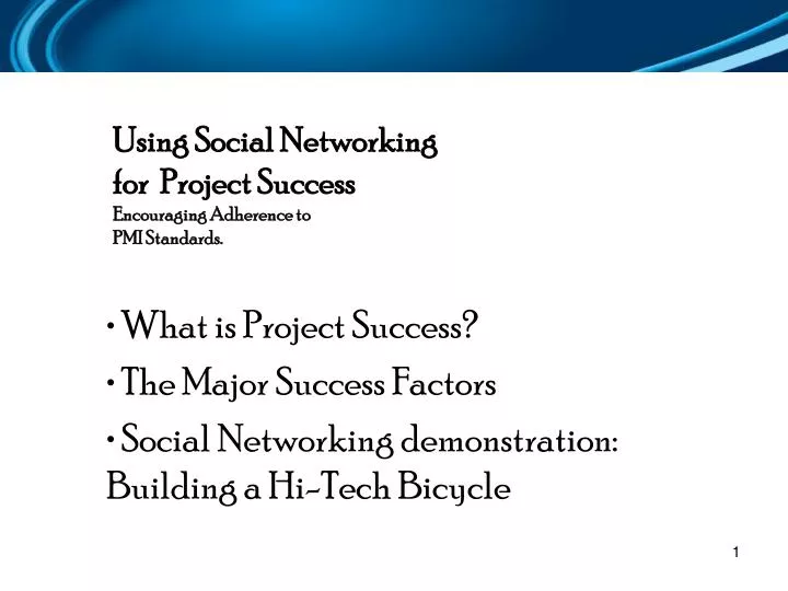 using social networking for project success encouraging adherence to pmi standards